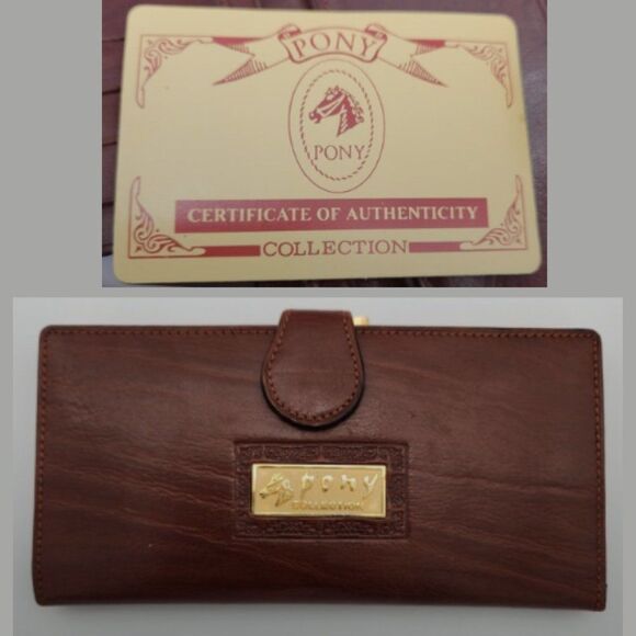 NWOT - Vintage Pony Collection Geunine Leather Wallet with COA - Picture 1 of 12